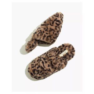 Madewell NWT Quilted Scuff Slippers in Leopard Size 6